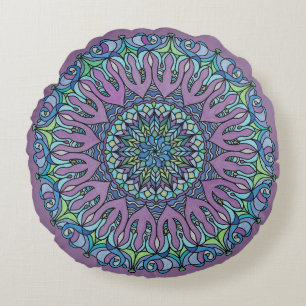 Mandala Floor Pillow Cushion - Teardrop Lavender