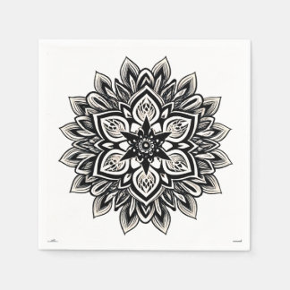 mandala floral pattern art napkin
