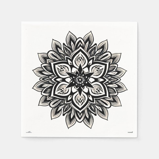 mandala floral pattern art napkin (Front)
