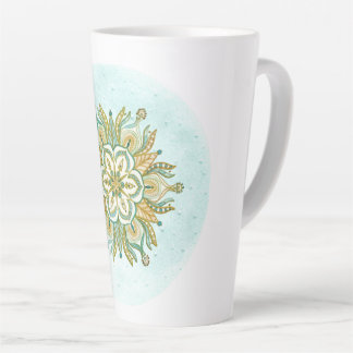 Mandala Floral Snowflake Latte Mug