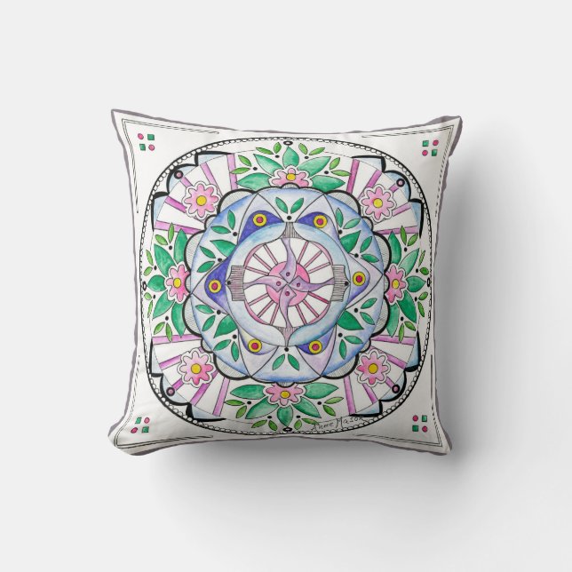 Mandala Floribunda Cushion (Front)