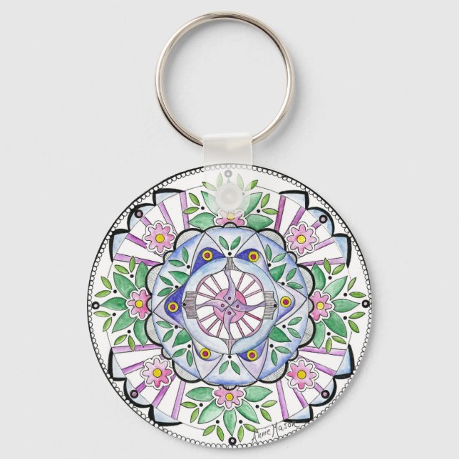 Mandala Floribunda Key Ring (Front)