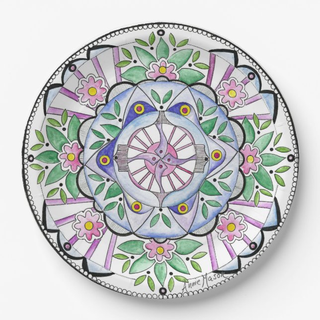 Mandala Floribunda Paper Plate (Front)