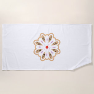 Mandala Flower Art Print Boho Decor Beach Towel