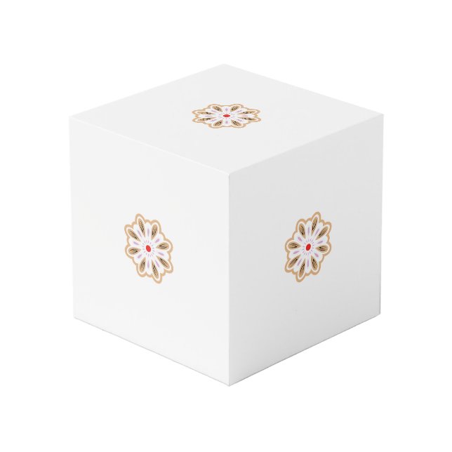 Mandala Flower Art Print | Boho Decor Cube (Back Angled)