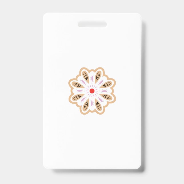 Mandala Flower Art Print | Boho Decor ID Badge (Front)