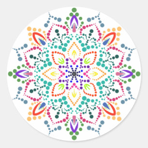 Mandala flower classic round sticker