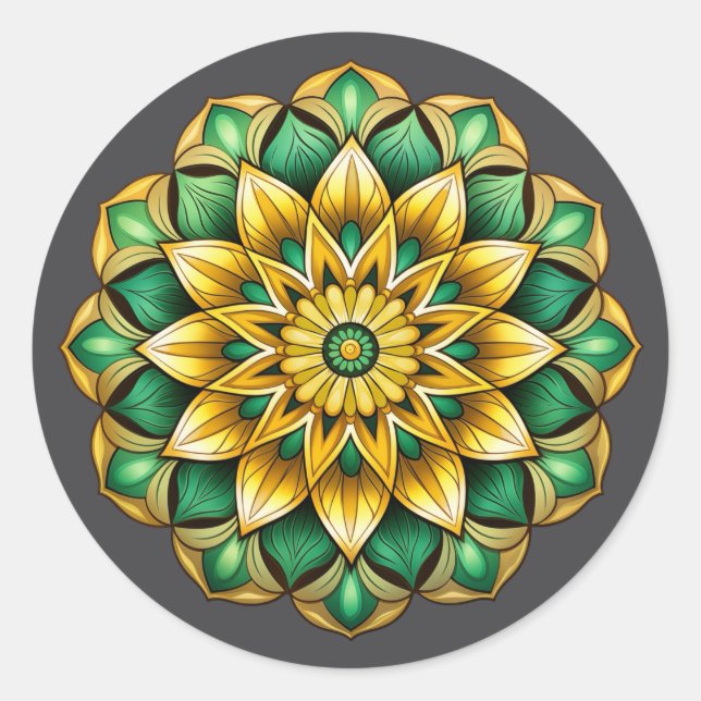 Mandala / Flower Design  Classic Round Sticker (Front)