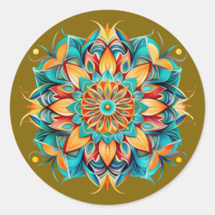 Mandala / Flower Design Classic Round Sticker