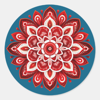 Mandala / Flower Design Classic Round Sticker