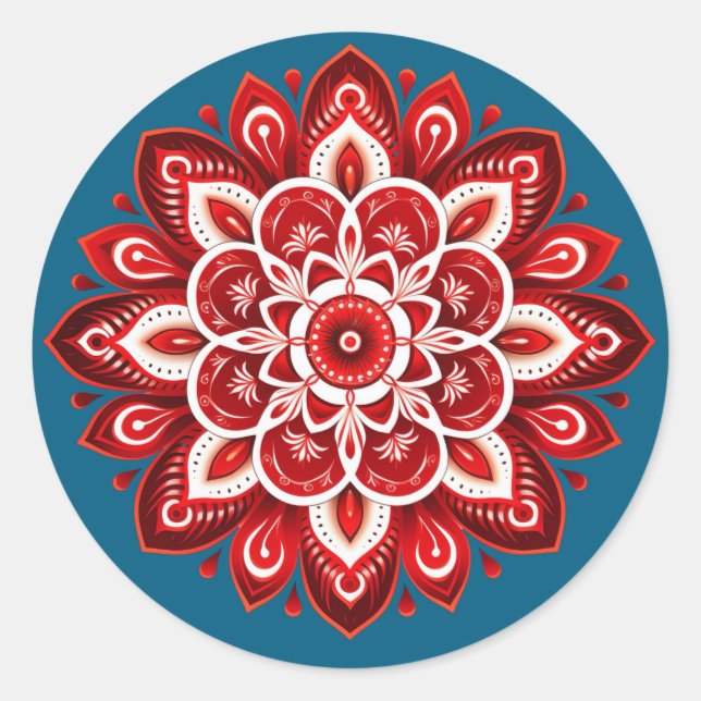 Mandala / Flower Design  Classic Round Sticker (Front)