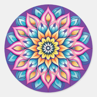 Mandala / Flower Design Classic Round Sticker