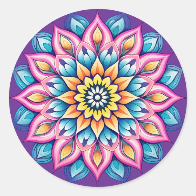 Mandala / Flower Design  Classic Round Sticker (Front)