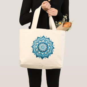 Mandala / Flower Design Large Tote Bag