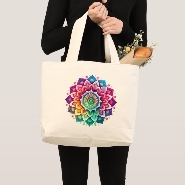 Mandala / Flower Design  Large Tote Bag (Front (Product))