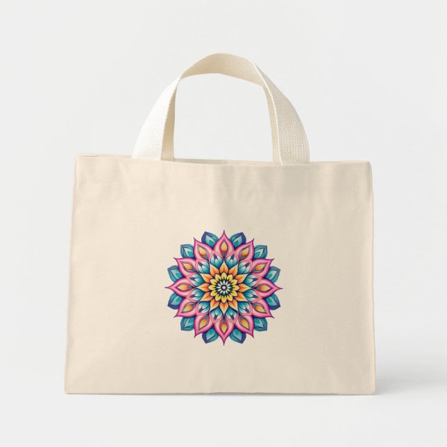 Mandala / Flower Design  Mini Tote Bag (Front)