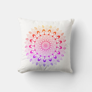 Mandala Flower Design Throw Pillow