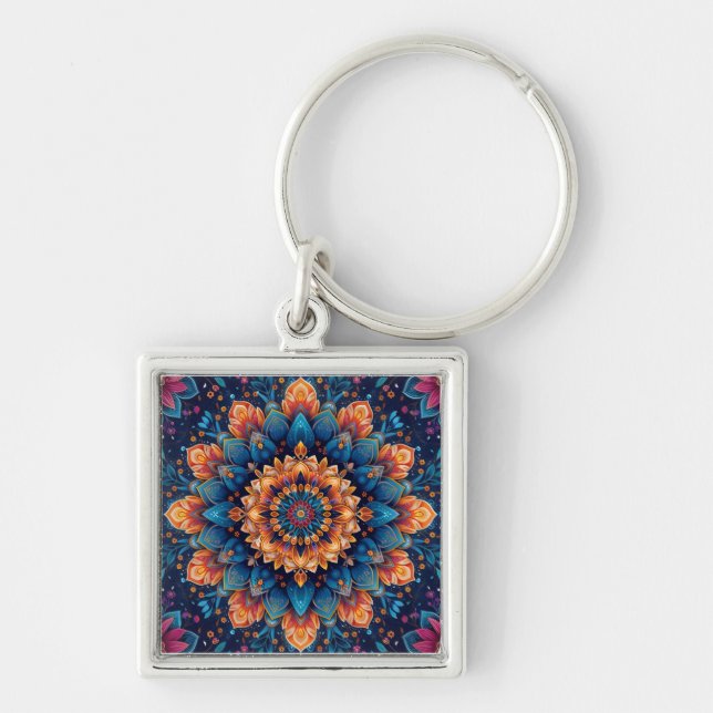 Mandala Flower Digital Art Style-23907 Key Ring (Front)
