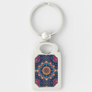 Mandala Flower Digital Art Style-23907. Key Ring