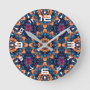 Mandala Flower Digital Art Style-23907 Round Clock