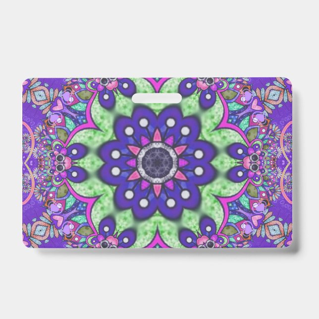  Mandala flower  ID Badge (Front)