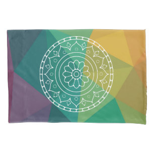 Mandala flower india rainbow boho chic pillowcase