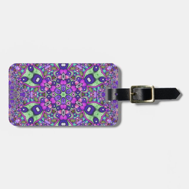Mandala flower luggage tag (Front Horizontal)