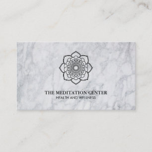 Mandala Flower Marble Yoga Business Card
