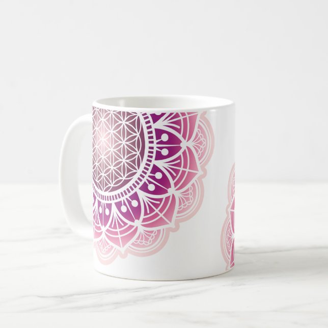 Mandala - Flower of life - rose Coffee Mug (Front Left)