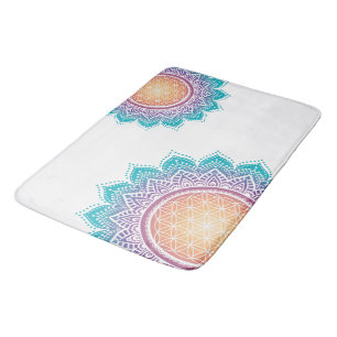 Mandala Flower of life sun Badematte Bath Mat