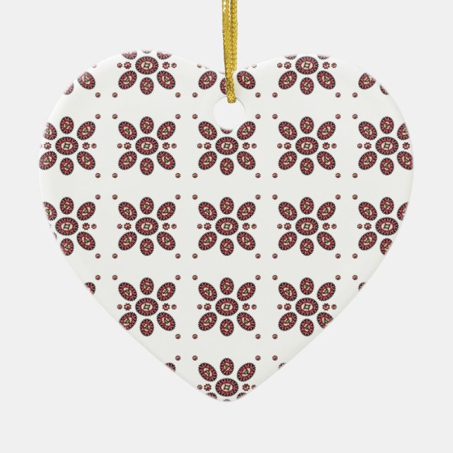 Mandala Flower Pattern Ceramic Tree Decoration (Front)