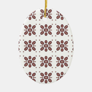 Mandala Flower Pattern Ceramic Tree Decoration