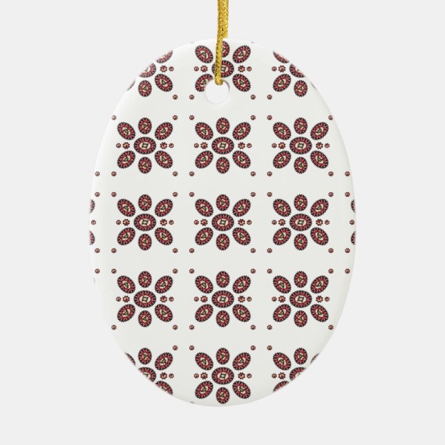 Mandala Flower Pattern Ceramic Tree Decoration (Front)