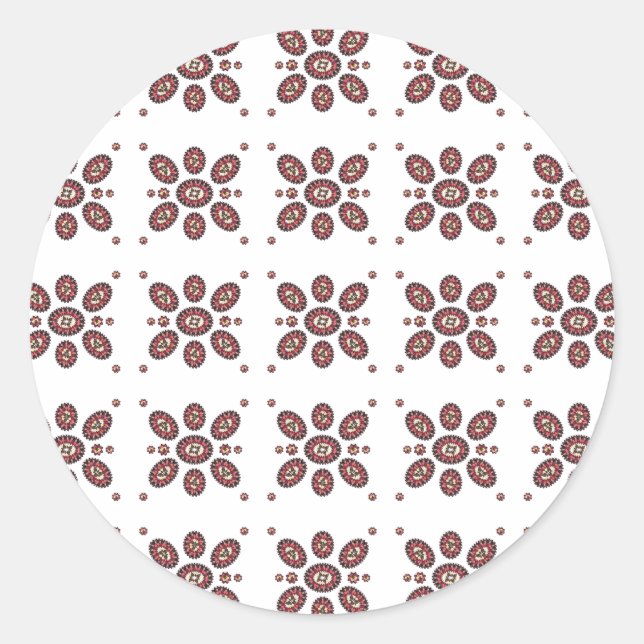 Mandala Flower Pattern Classic Round Sticker (Front)
