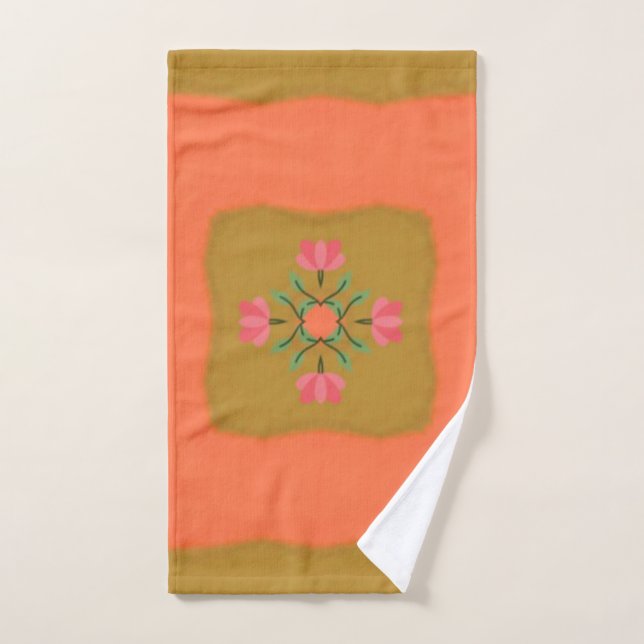 mandala flower pattern design bath towel set (Hand Towel)