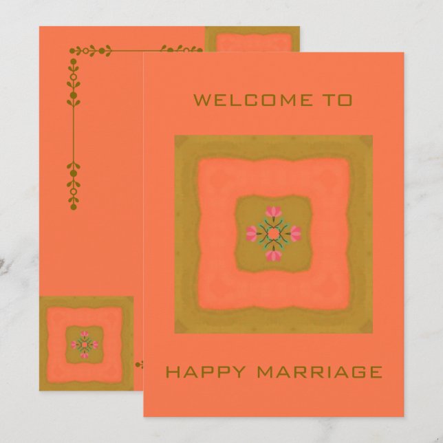mandala flower pattern design invitation (Front/Back)