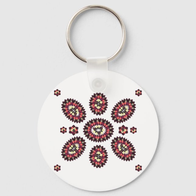 Mandala Flower Pattern Key Ring (Front)