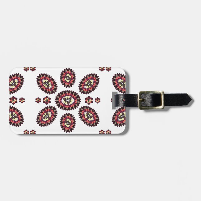 Mandala Flower Pattern Luggage Tag (Front Horizontal)