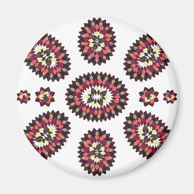 Mandala Flower Pattern Magnet (Front)