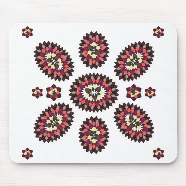 Mandala Flower Pattern Mouse Pad (Front)