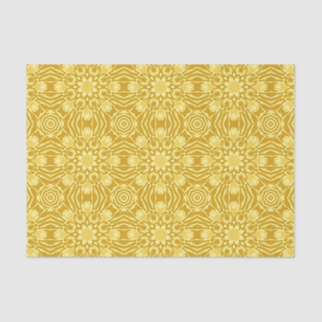 Mandala Flower Pattern - Mustard Gold and Yellow Tissue Paper (Front)
