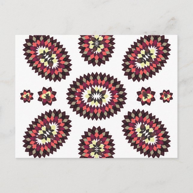 Mandala Flower Pattern Postcard (Front)