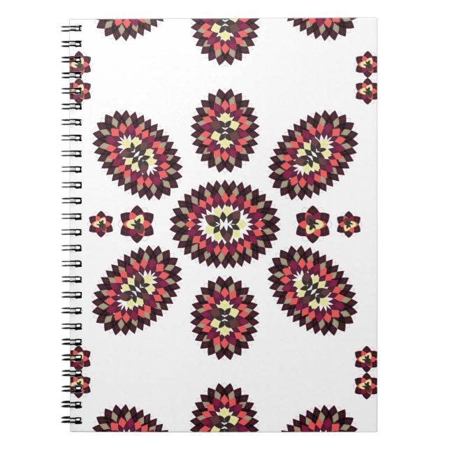 Mandala Flower Pattern Spiral Notebook (Front)