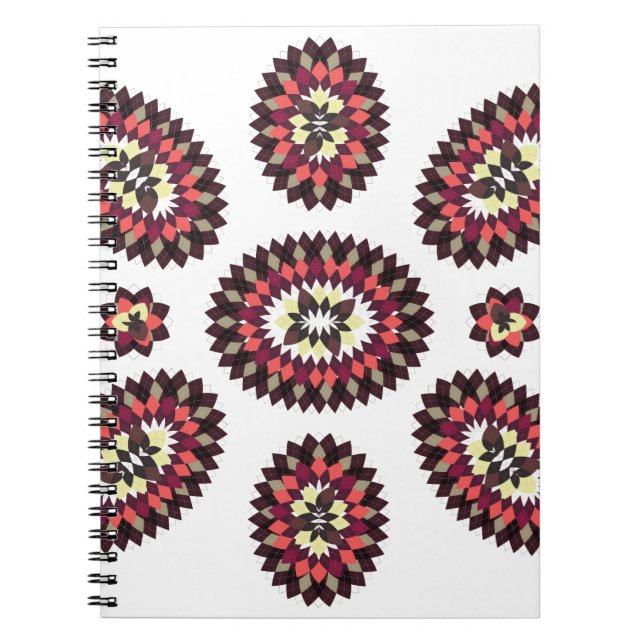 Mandala Flower Pattern Spiral Notebook (Front)