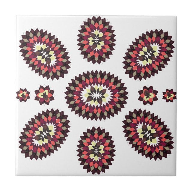 Mandala Flower Pattern Tile (Front)