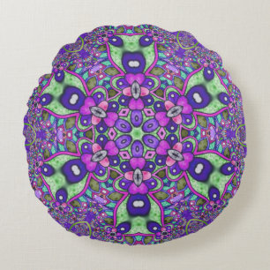 Mandala flower round cushion