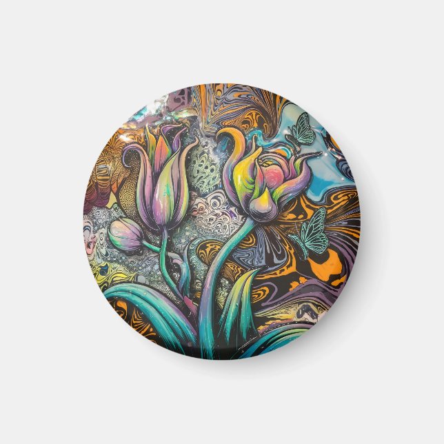 Mandala Flowers Magnet (Front)