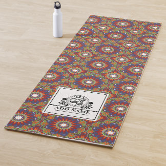 Mandala flowers monogram custom name letter A Yoga Mat