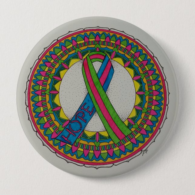 Mandala for Metastatic Breast Cancer 10 Cm Round Badge (Front)