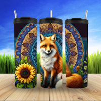 Mandala Fox with Floral Detail